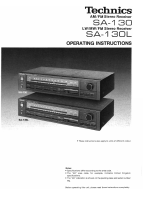 Technics - SA-130 - Owners manual